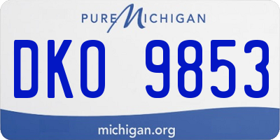 MI license plate DKO9853