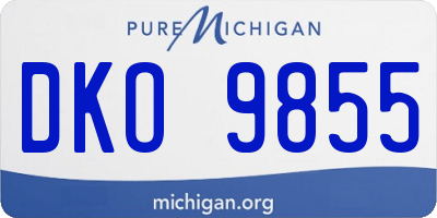 MI license plate DKO9855