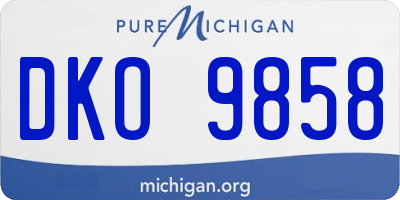 MI license plate DKO9858