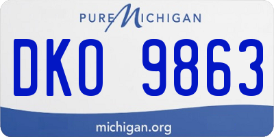 MI license plate DKO9863