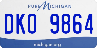 MI license plate DKO9864