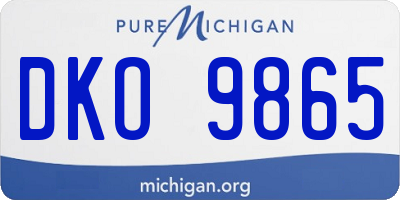 MI license plate DKO9865