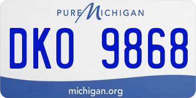 MI license plate DKO9868