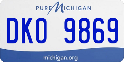 MI license plate DKO9869