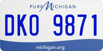 MI license plate DKO9871