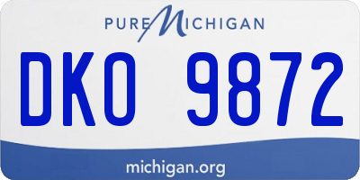 MI license plate DKO9872