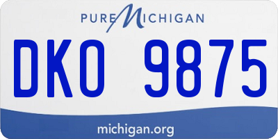 MI license plate DKO9875