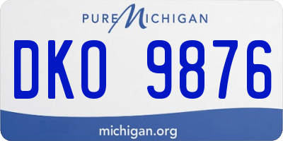 MI license plate DKO9876
