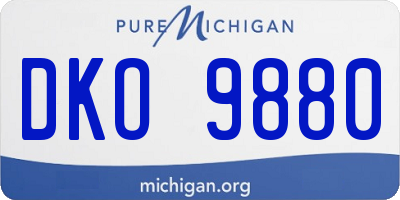 MI license plate DKO9880