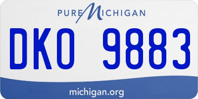 MI license plate DKO9883