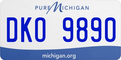 MI license plate DKO9890