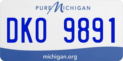 MI license plate DKO9891