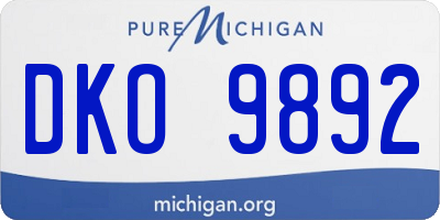 MI license plate DKO9892