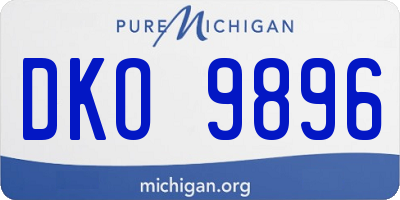 MI license plate DKO9896