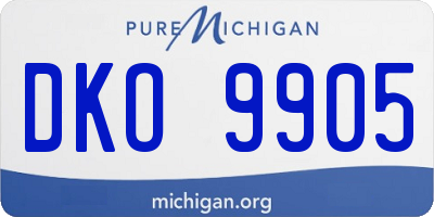 MI license plate DKO9905