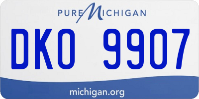 MI license plate DKO9907