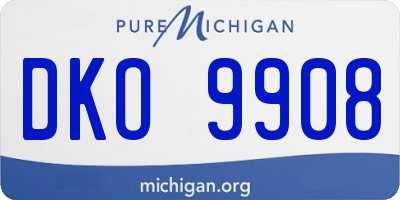 MI license plate DKO9908