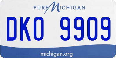 MI license plate DKO9909