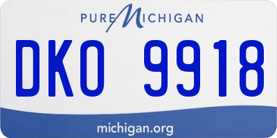 MI license plate DKO9918