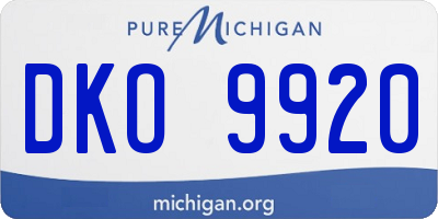 MI license plate DKO9920