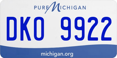 MI license plate DKO9922