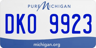 MI license plate DKO9923