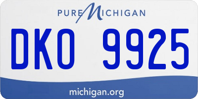 MI license plate DKO9925