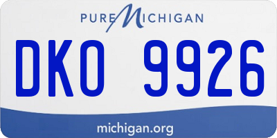 MI license plate DKO9926