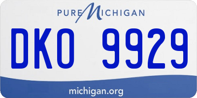 MI license plate DKO9929