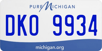 MI license plate DKO9934