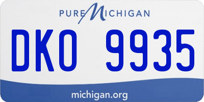 MI license plate DKO9935