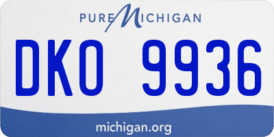 MI license plate DKO9936