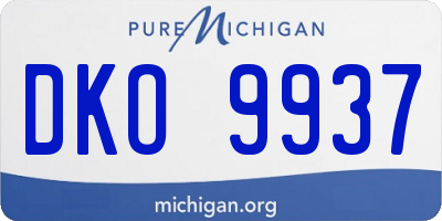MI license plate DKO9937