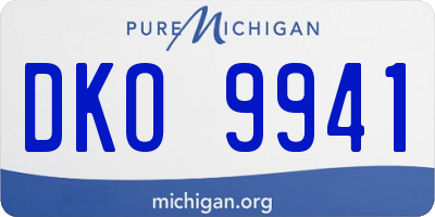 MI license plate DKO9941