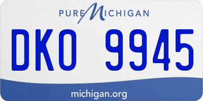 MI license plate DKO9945