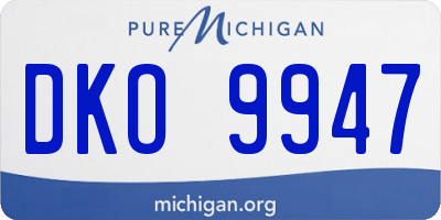 MI license plate DKO9947