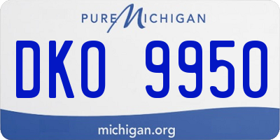 MI license plate DKO9950