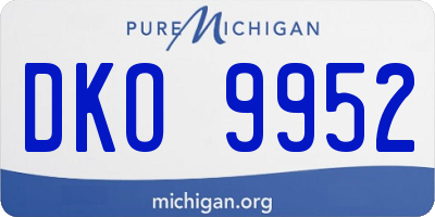 MI license plate DKO9952