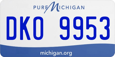MI license plate DKO9953