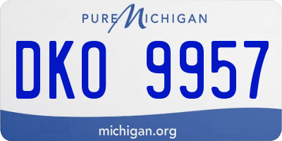 MI license plate DKO9957