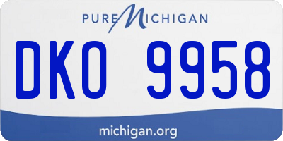 MI license plate DKO9958
