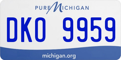 MI license plate DKO9959