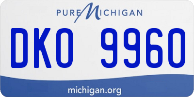 MI license plate DKO9960