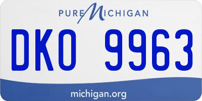 MI license plate DKO9963