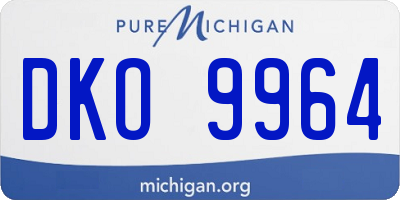 MI license plate DKO9964