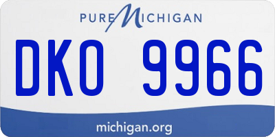 MI license plate DKO9966