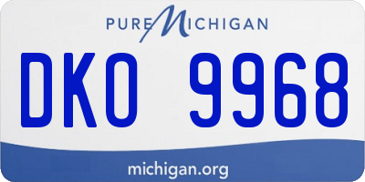 MI license plate DKO9968
