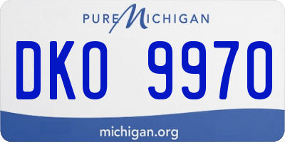 MI license plate DKO9970