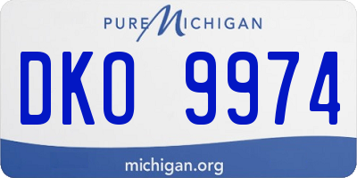 MI license plate DKO9974