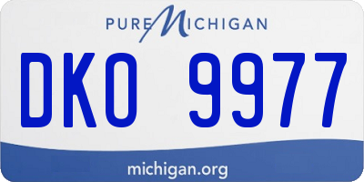 MI license plate DKO9977